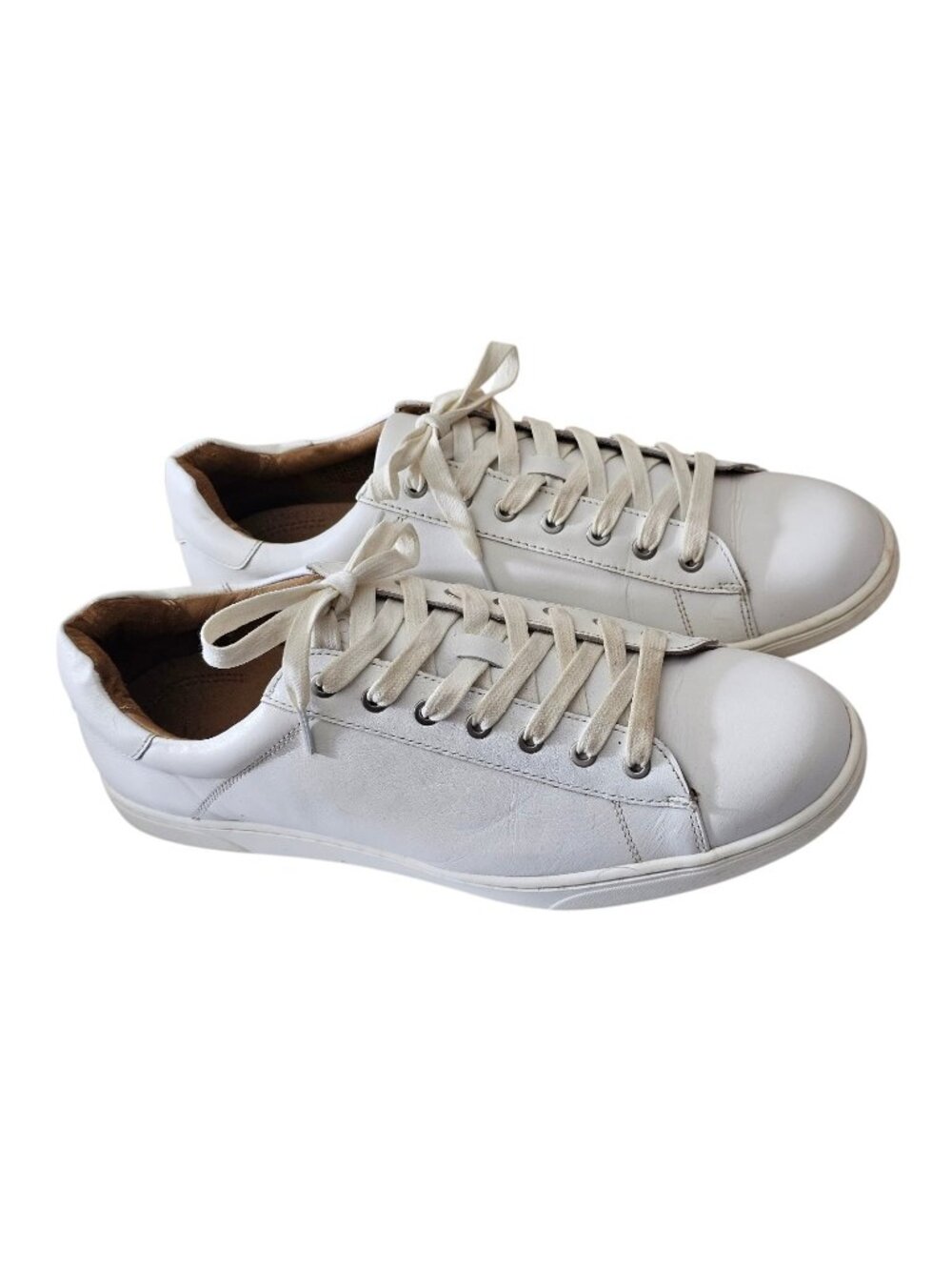 Vionic Mott Baldwin Men's Leather Lace-up Shoe US 13 White Low Top Sneaker Sport